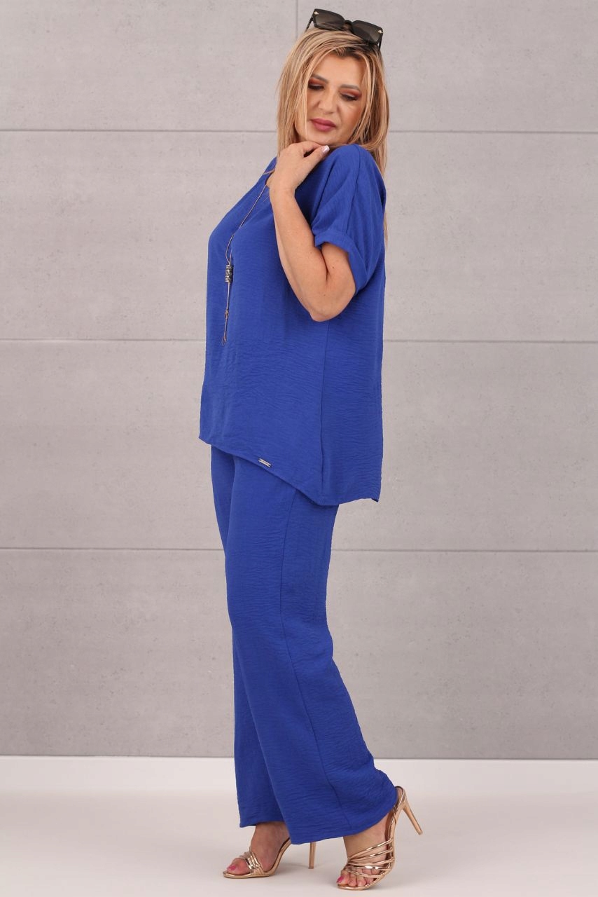 KOMPLET DAMSKI NA LATO DUŻE ROZMIARY POLSKI PRODUCENT ZWIEWNY SZEROKI Rozmiar 42