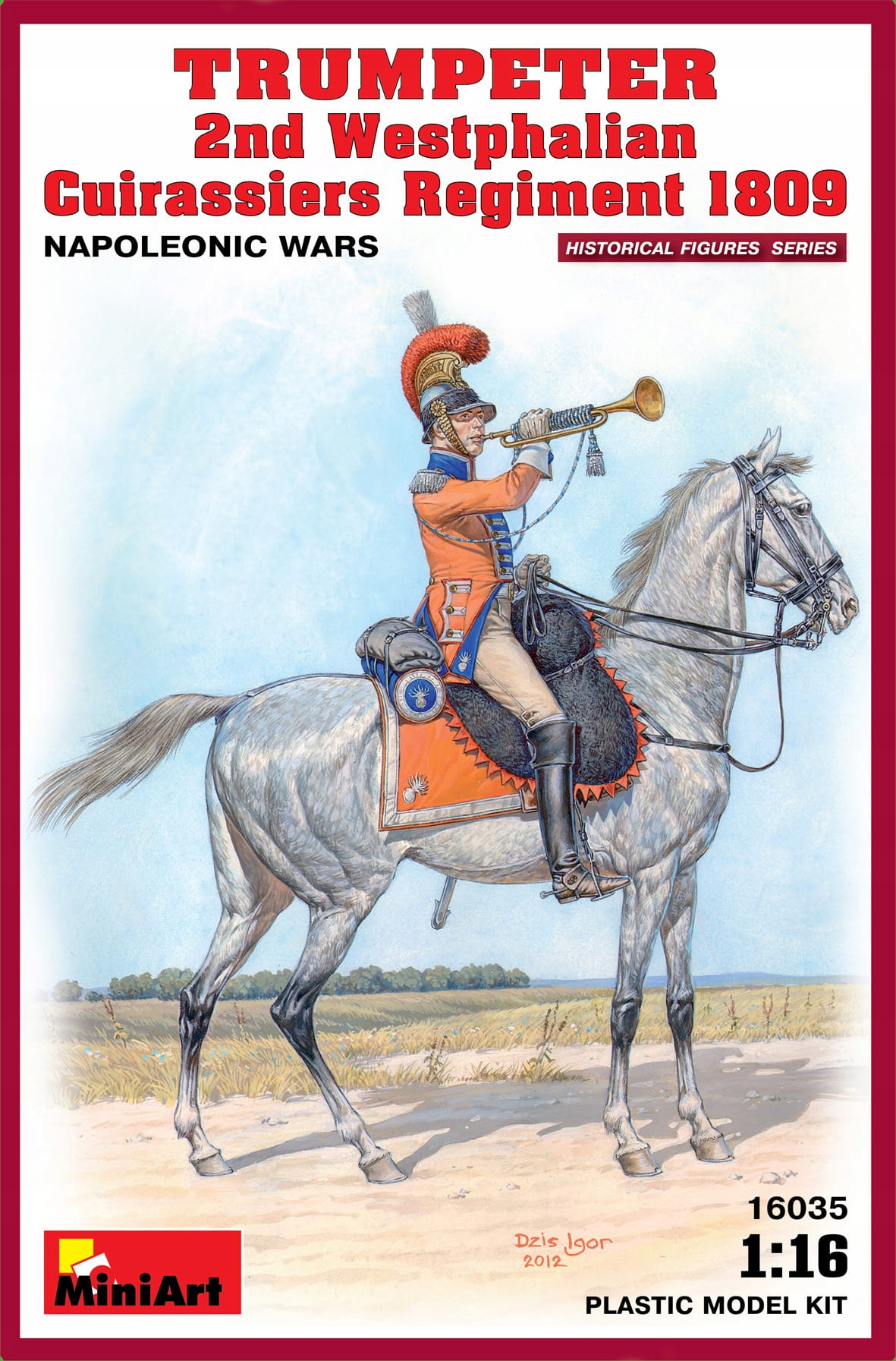 Trumpetista 2. pluk vestfálských kyrysníků 1809 Napoleonské války 1:16