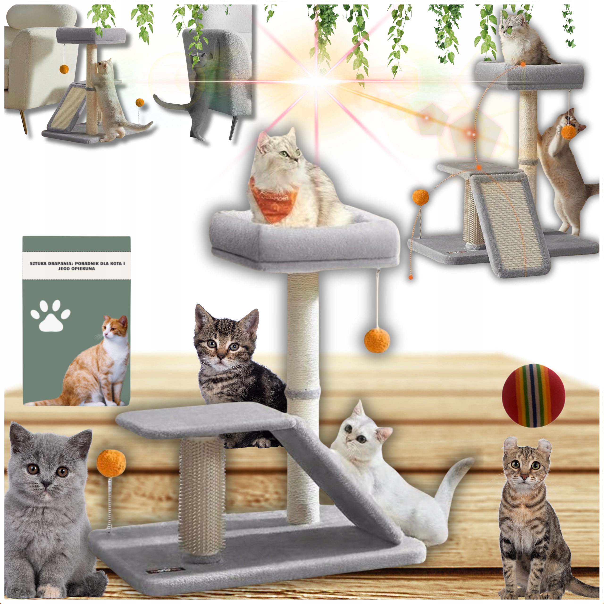 Kočičí Škrabací Domeček, Pro Kočky Pelíšek Sloupek, Hračka Do Hračka