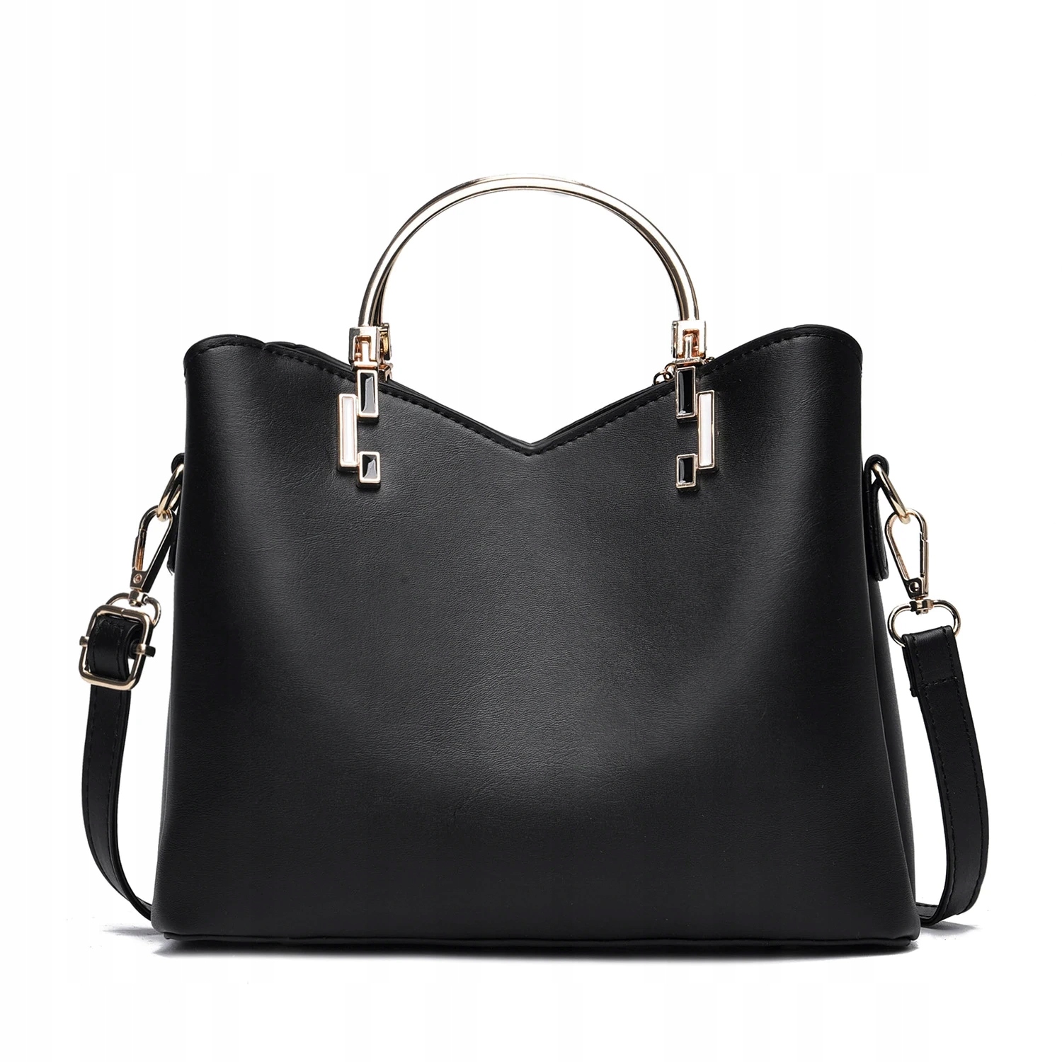 piękna Torebka kuferek brelok SERCE złoty GRANATOWA Odcień granatowy