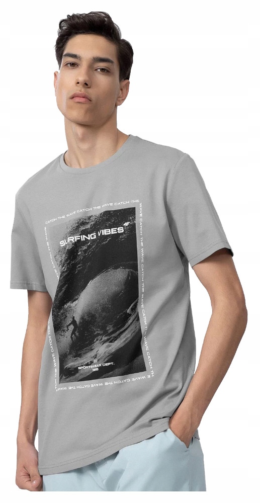 

4F T-shirt Koszulka Męska TSM049 Szara 3XL