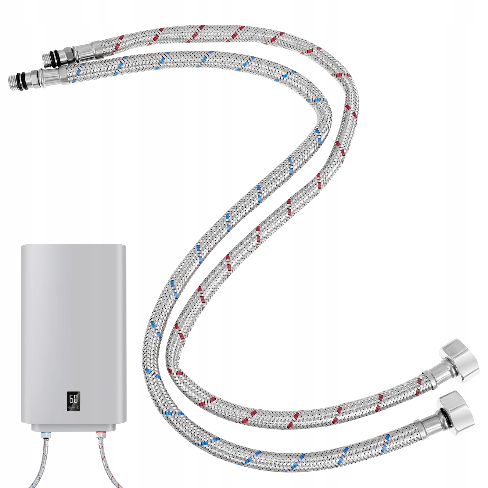 2 SZT. WĄŻ DO UMYWALKI KUCHENNEJ ZE STALI NIERDZEWNEJ