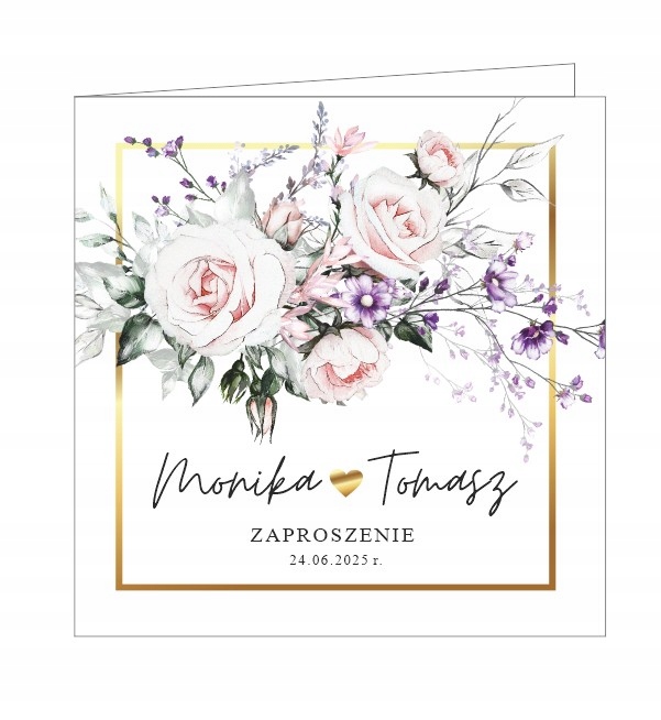 ZAPROSZENIA ŚLUBNE RUSTYKALNE KWIATY KOPERTA