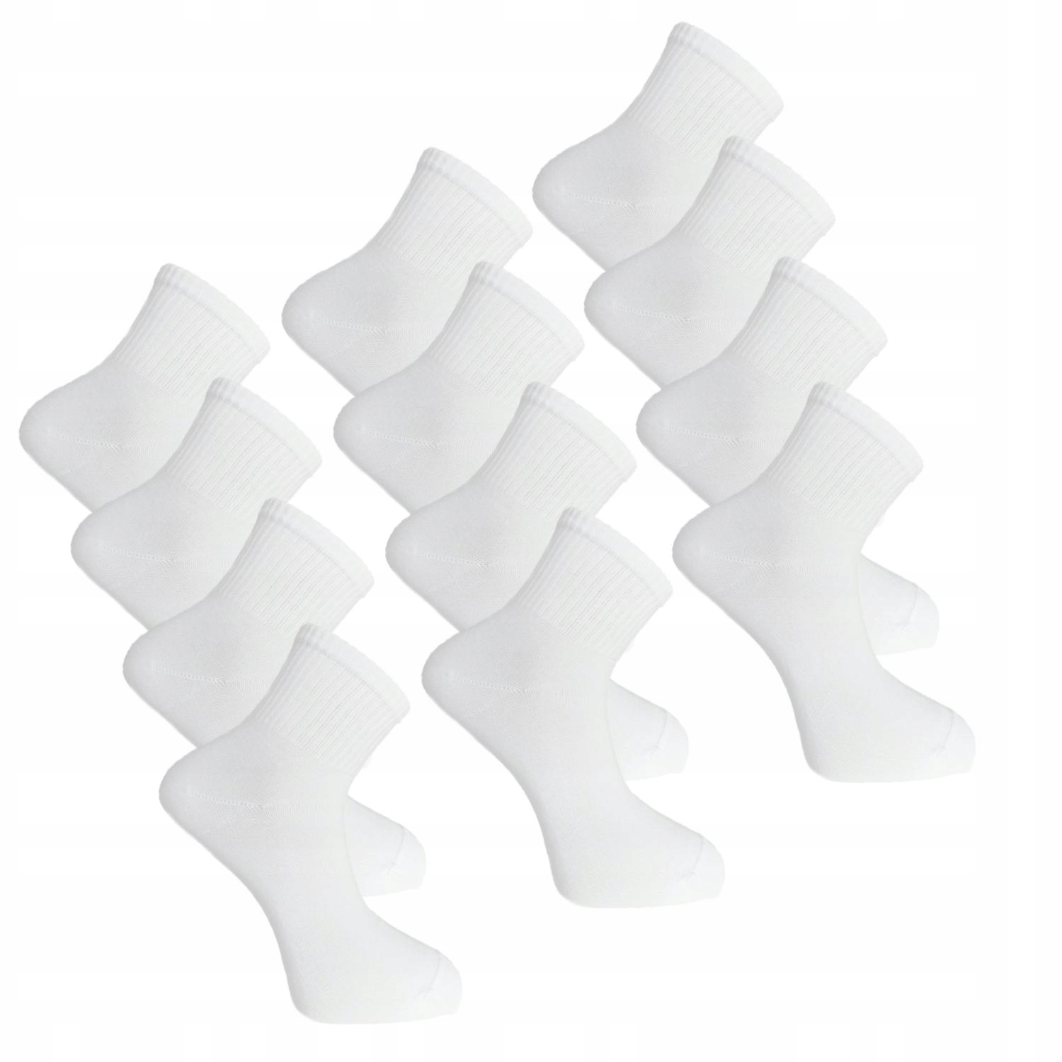 MORAJ Skarpetki 3/4 Białe 12 PAR SOCKS 35-38