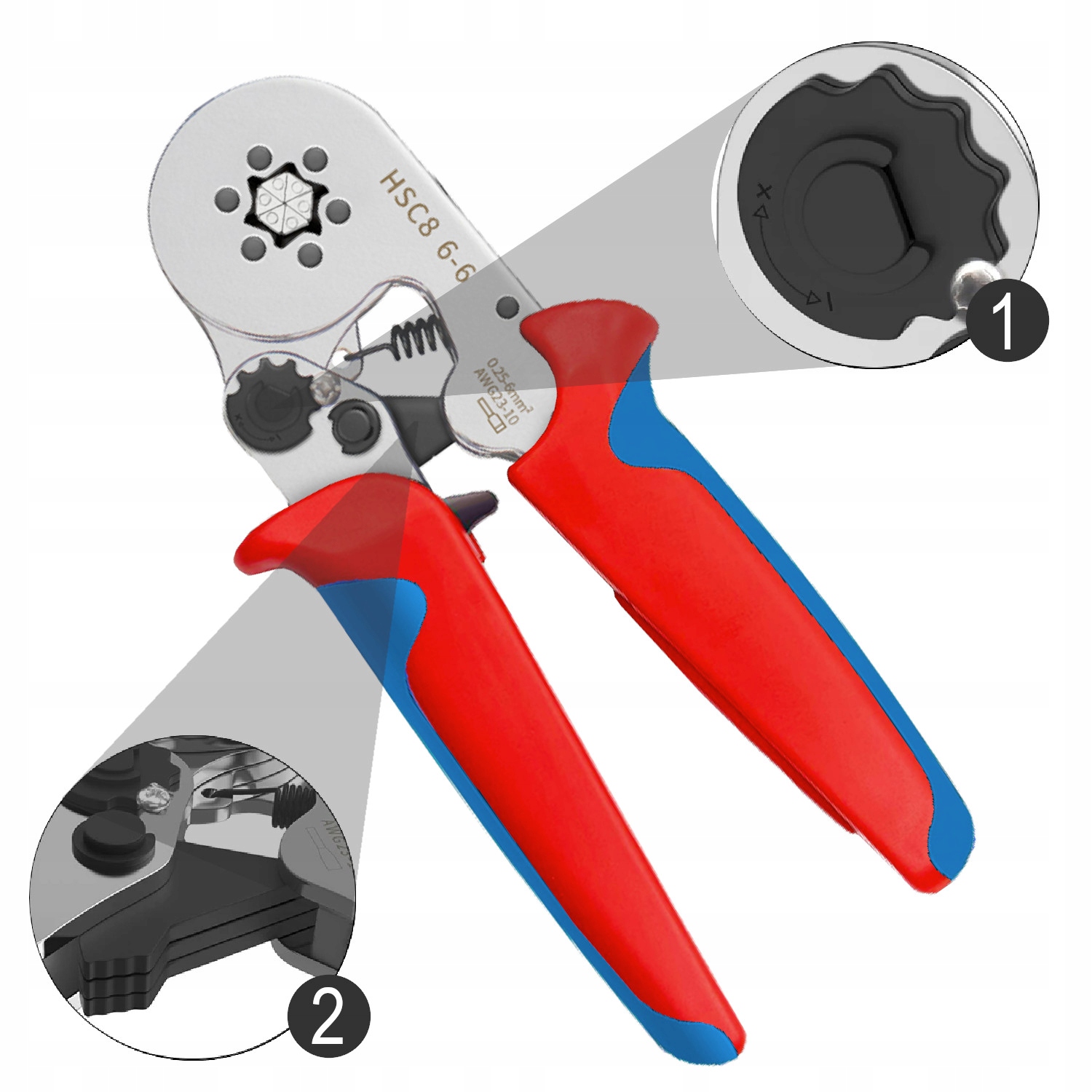 ZACISKARKA tulejek kabli konektorów SZEŚCIOKĄTNA Kod producenta DM ZACISKARKA SZEŚCIOKĄTNA HSC8-6-6