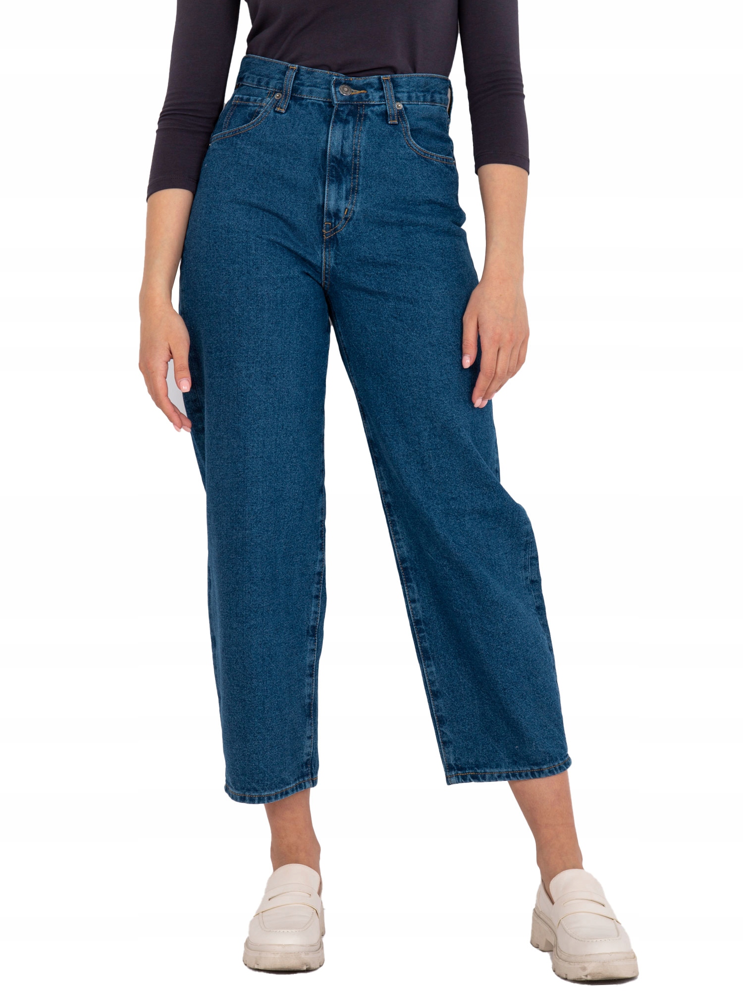 

Spodnie Jeansowe Jeansy Damskie wysoki stan 42