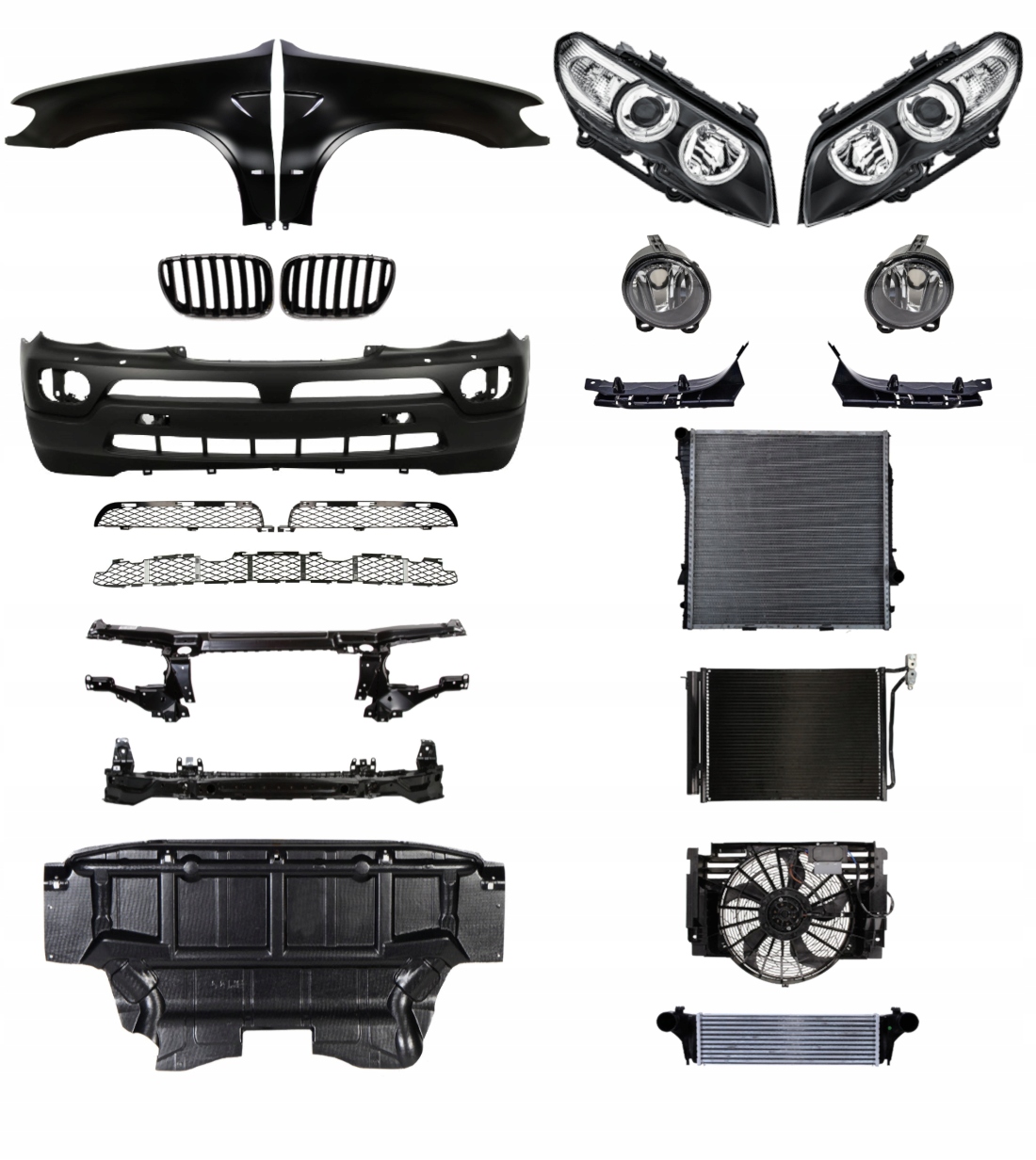 BMW X5 E53 03-06 Zderzak Pas Belka ZESTAW CZĘŚCI