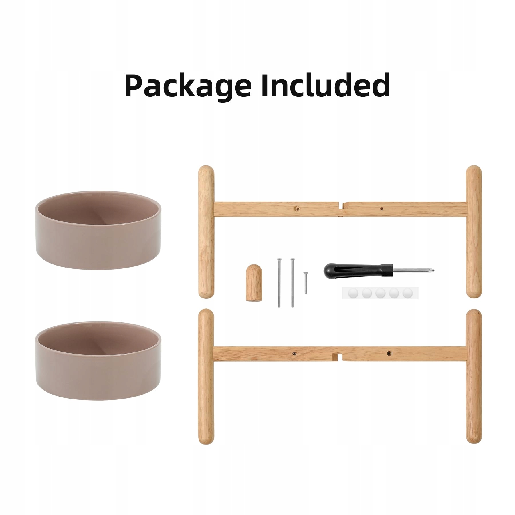 HAVNIVA Ceramiczna Miska Dla Psa Antypoślizgowa Regulowana 21cm Brązowa — miniatura 7