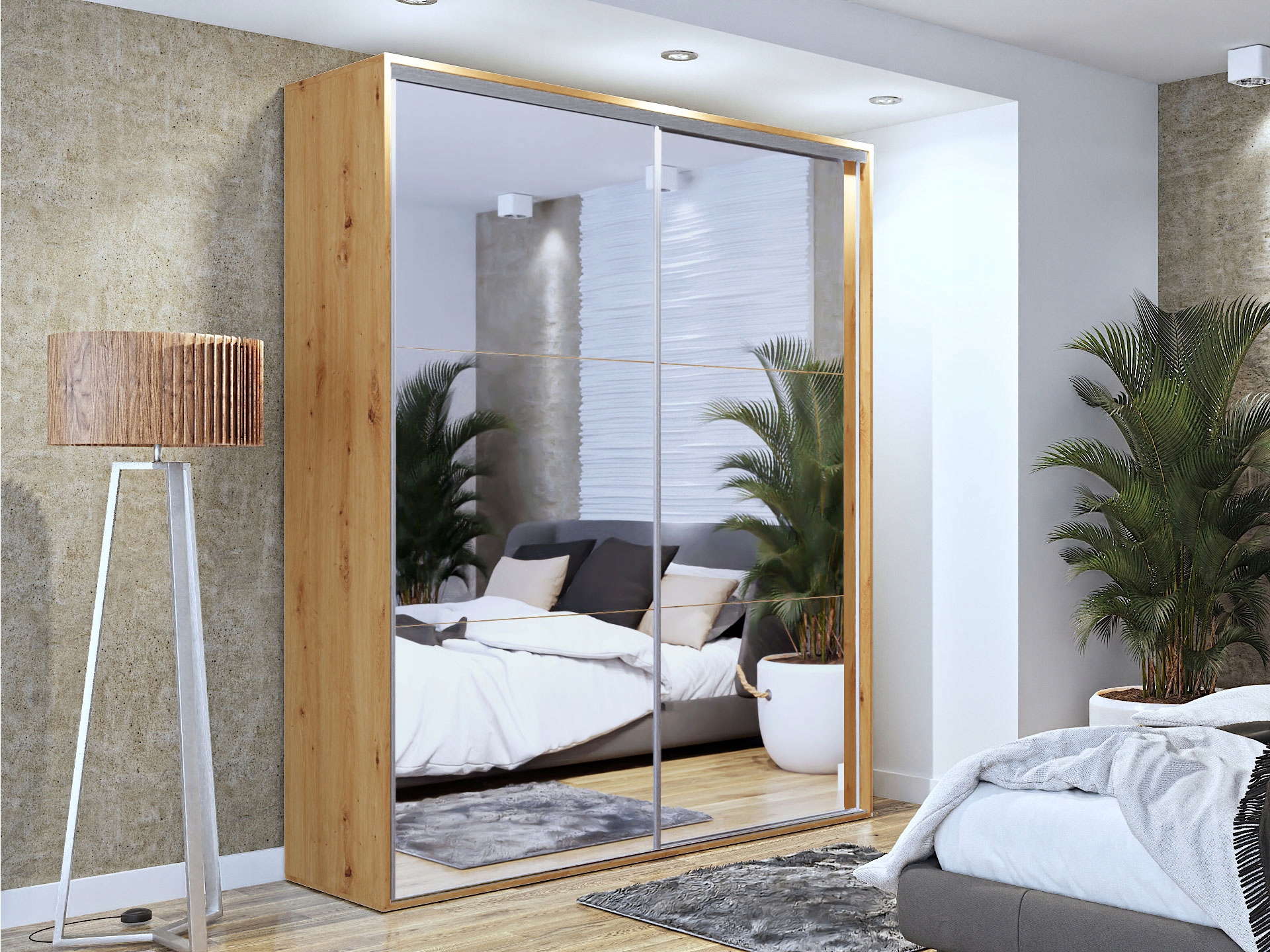 Szafa przesuwna DK Miki 200x245 z lustrem, pojemna Kod producenta DK200FUR