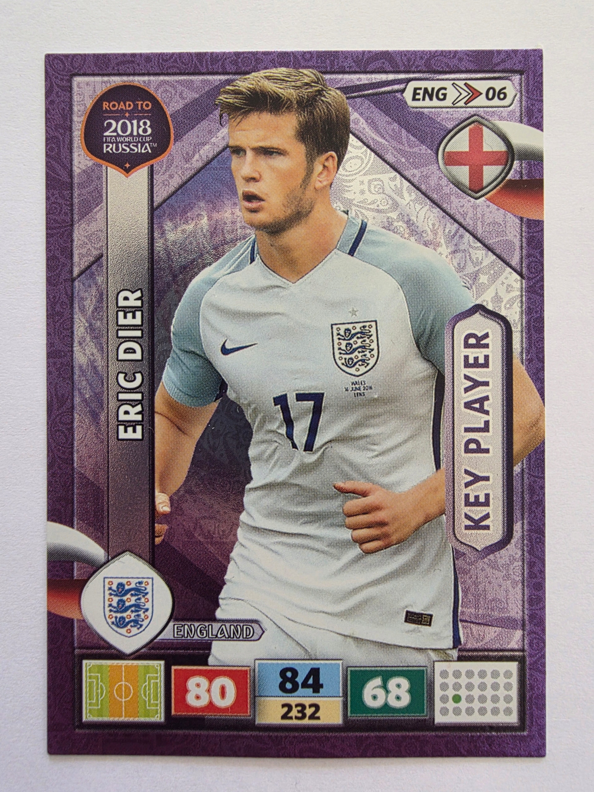 2018 Panini Road To World Cup Russia Eric Dier Key Player Anglia Eng 6
