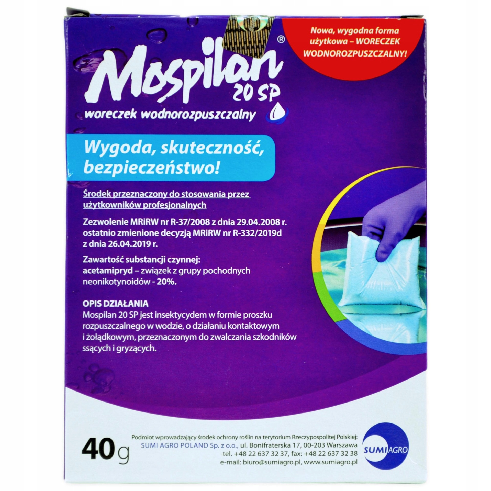 

Mospilan 20SP 40G Oprysk Owadobójczy Mszyca Stonka