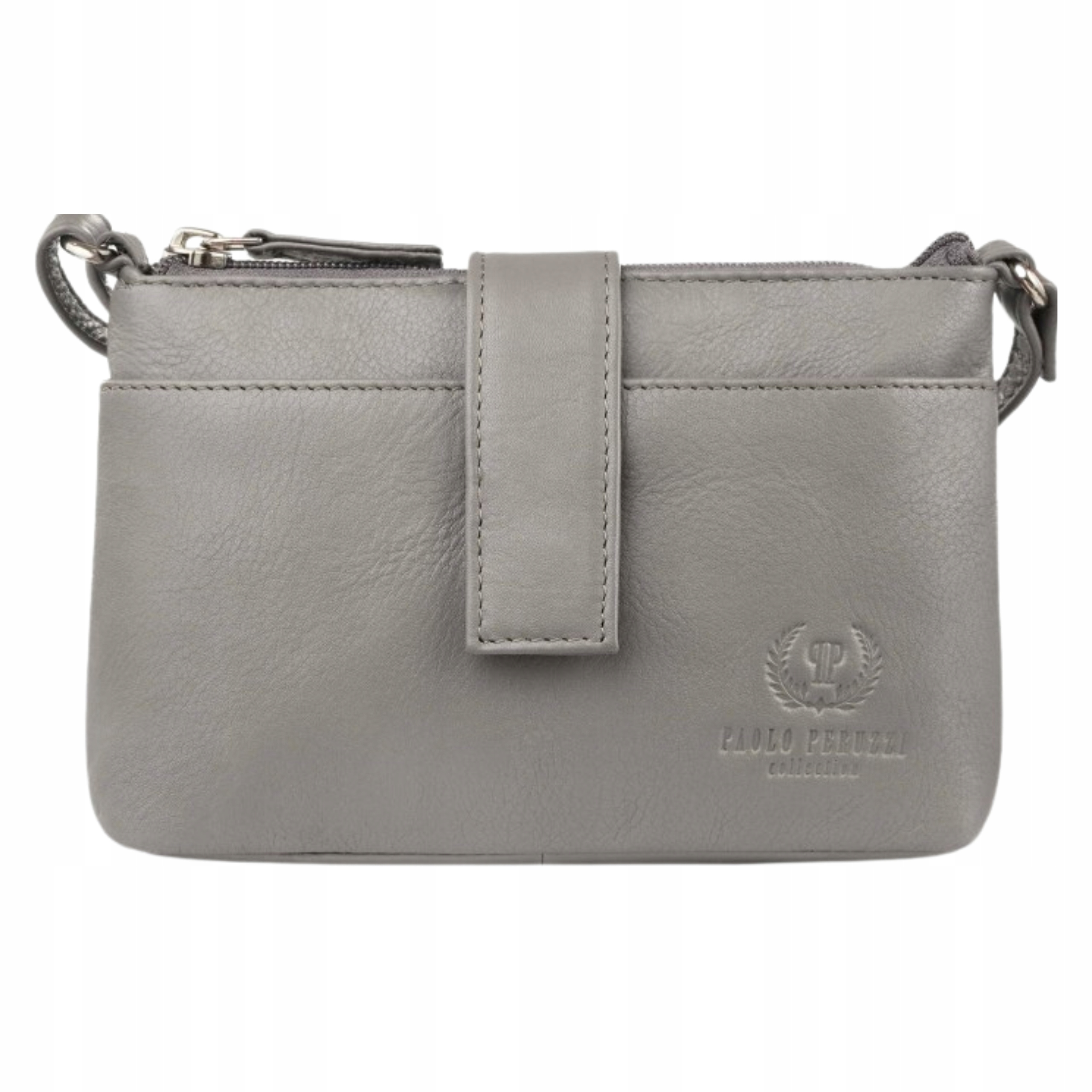 Dámská kabelka Malá přírodní kůže Pásek Nastavitelný Paolo Peruzzi Šedá