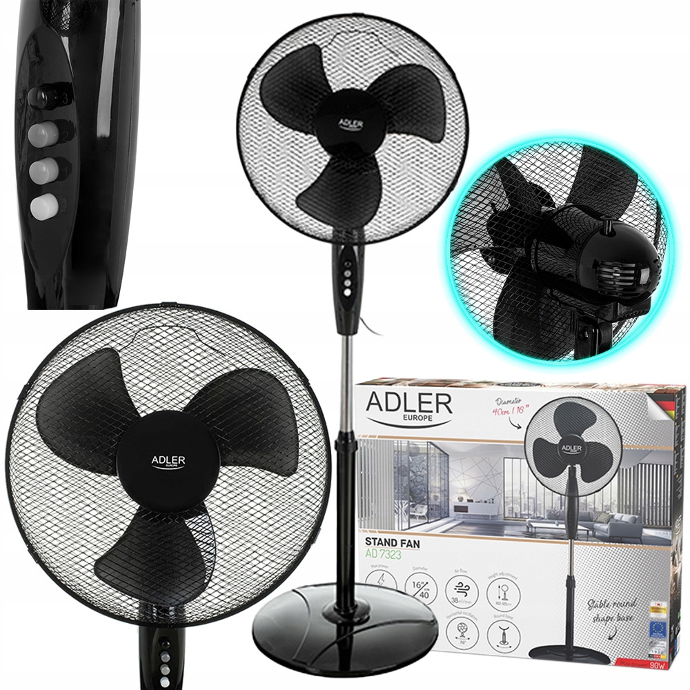 

Wentylator stojący 40cm Adler AD7323b 45 W
