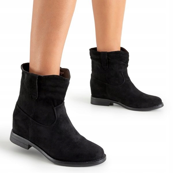 

NC952 Black Czarne Botki A'la Kowbojki Koturn 39