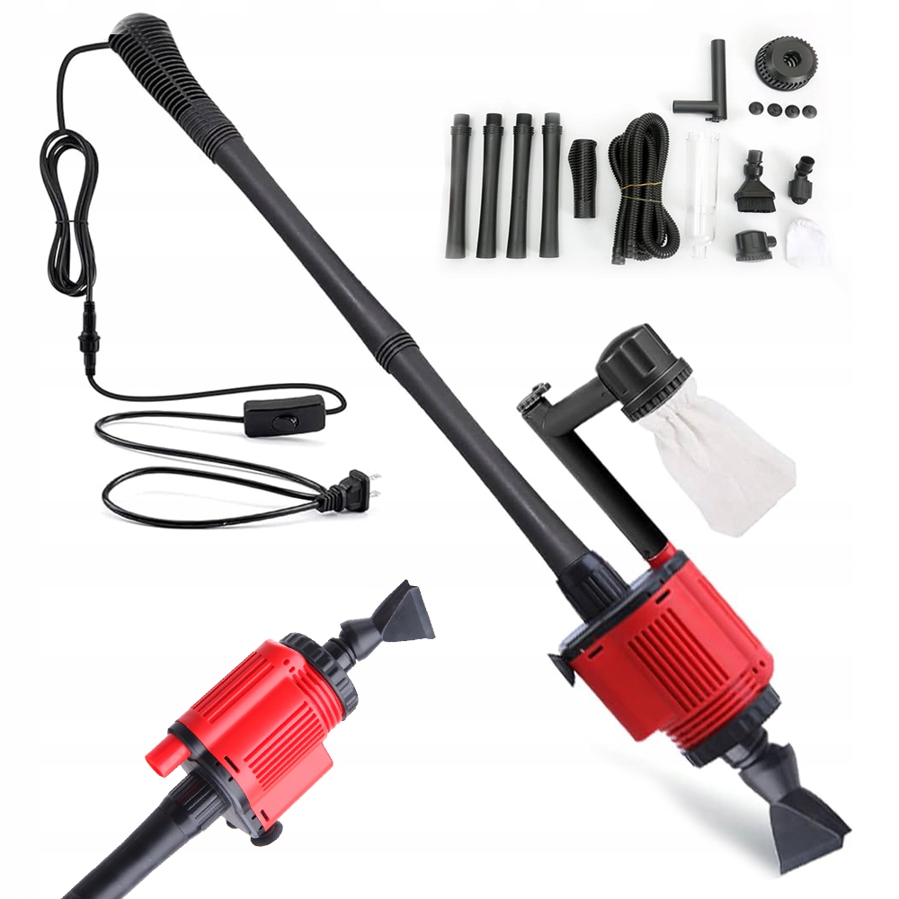 Levně Elektrický Vysavač 6V1 Pro Akvárium Na Čištění Písku A Štěrku 28W 1800L/H