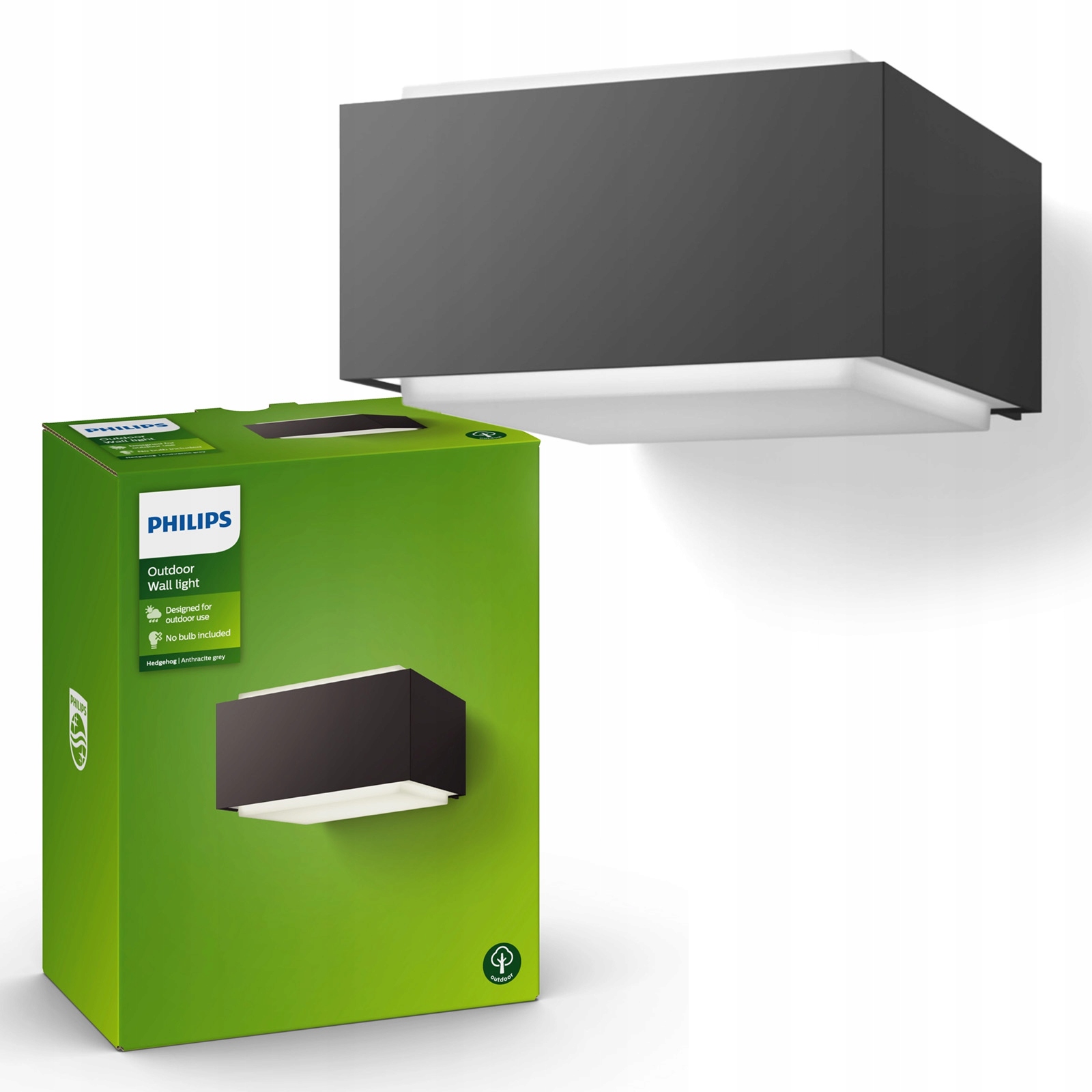 Zahradní Led lampa Fasádní nástěnné svítidlo Hedgehog E27 IP44 Antracit Philips