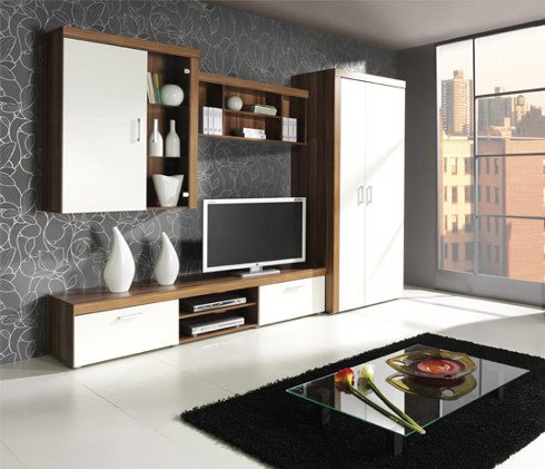 Meble systemowe SAMBA zestaw 2 - idealne do nowoczesnego salonu, z szafką