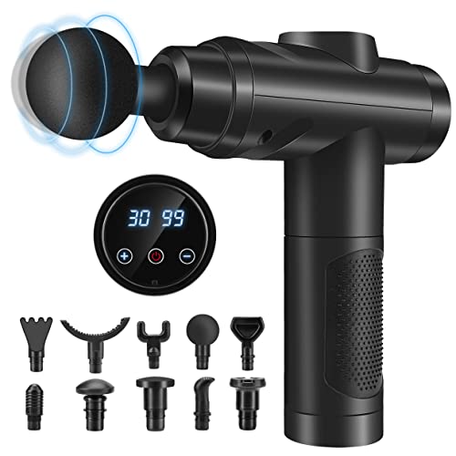 MASSAGEPISTOLE Pistolet Do Masażu Mięśni 30 Prędkości LCD 10 Głów — miniatura 2