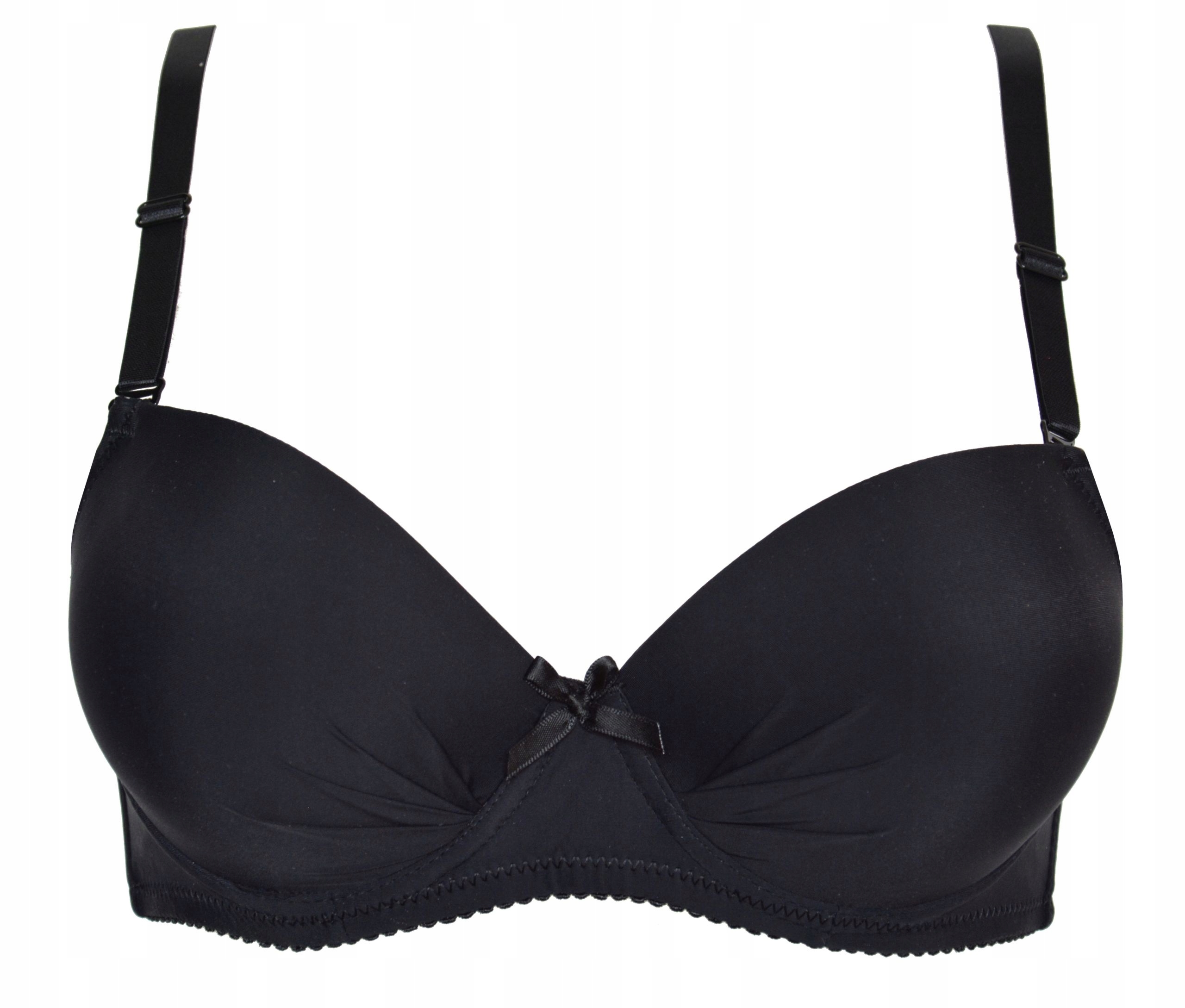 

biustonosz push-up 34/75 B gładki stanik czarny