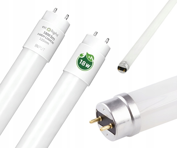 ŚWIETLÓWKA TUBA LED 18W 120cm 1800lm SZKLANA G13