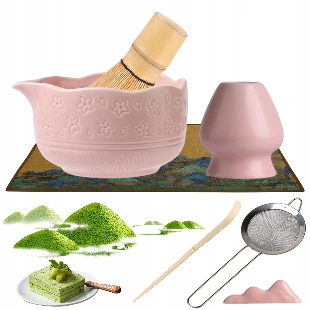 Matcha Čaj Nástroj Sada Pro Míchání Matcha Hladký Okraj