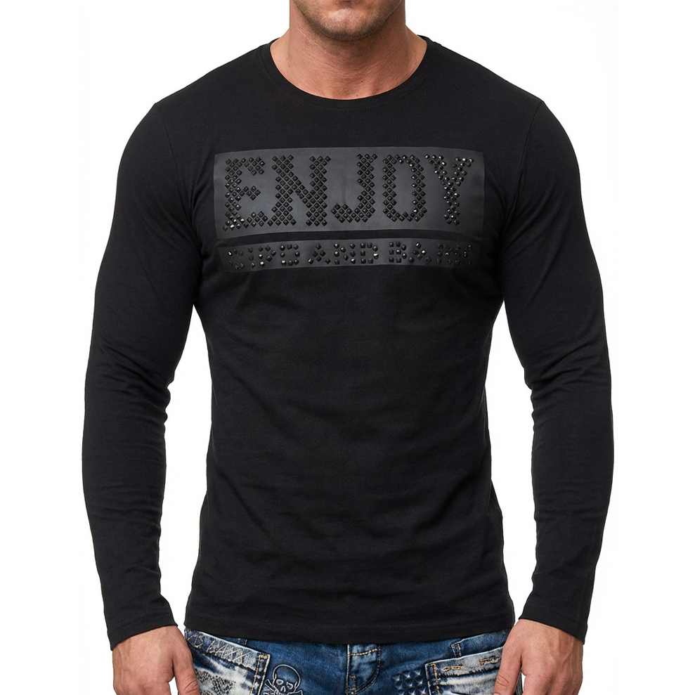 Mikina s dlouhým rukávem Cipo Baxx Ever Šatonové Růže a elastickým materiálem