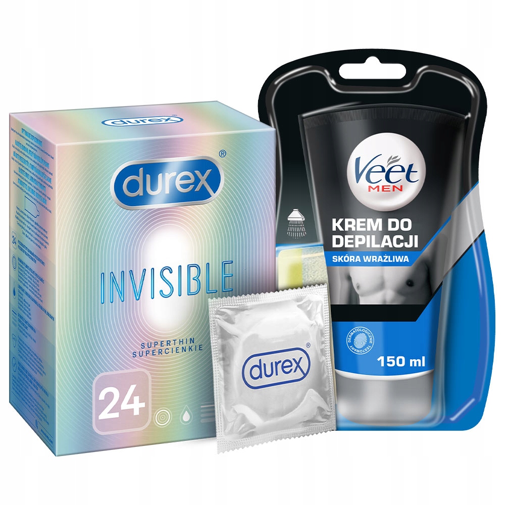 

Veet Men+durex Prezerwatywy cienkie Invisible 24