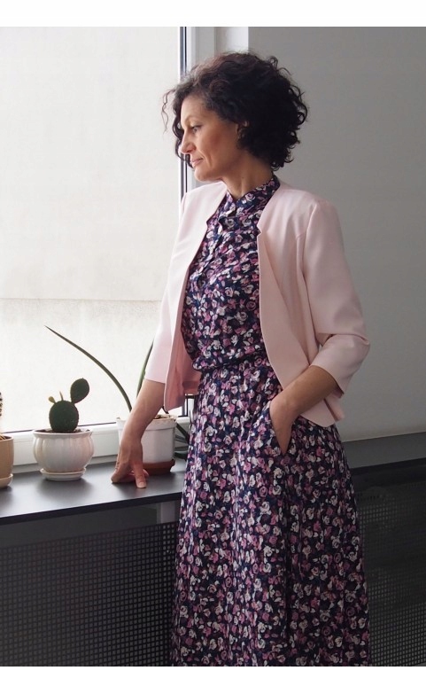 NIEZAPINANY ELEGANCKI ŻAKIET BOLERKO RÓŻOWY 44 Kolor różowy