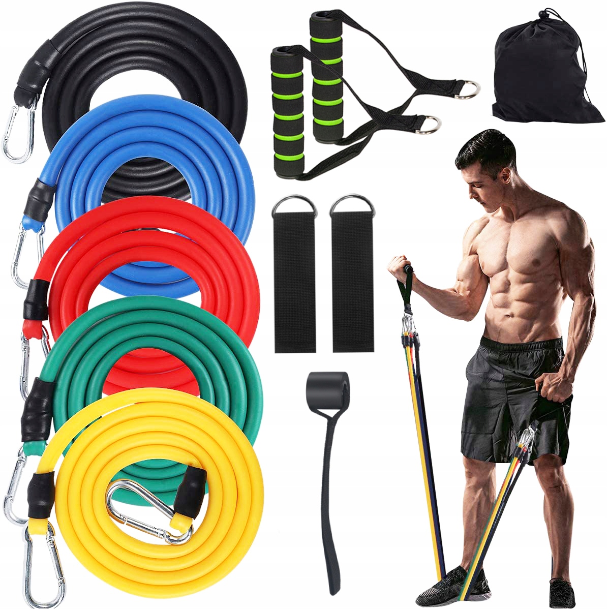 GUMY OPOROWE EXPANDER ZESTAW LINY do ĆWICZEŃ FITNESS TRENINGOWE KOMPLET