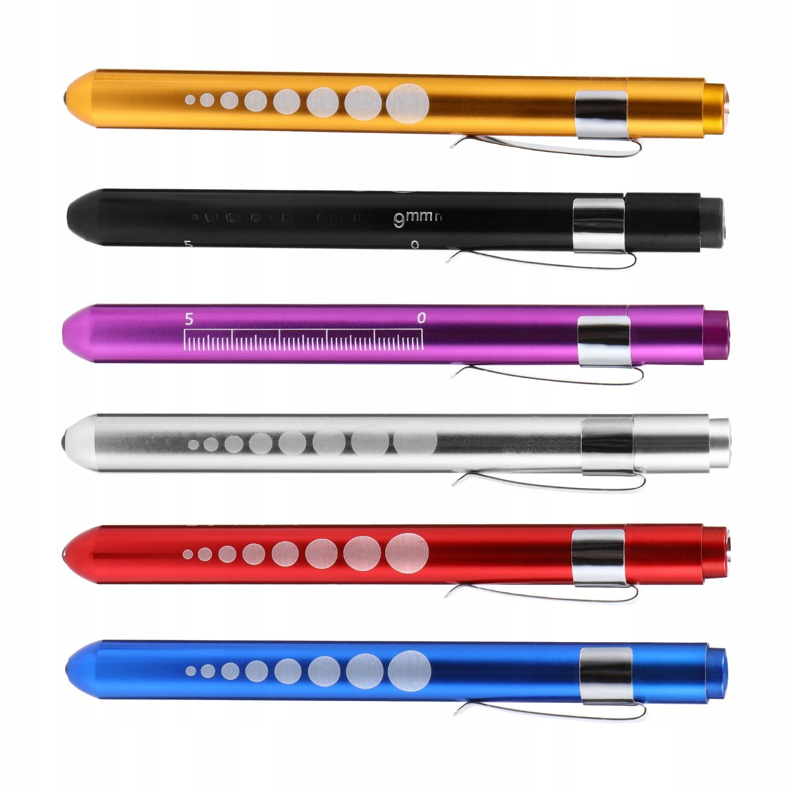 6 SZT. WYTRZYMAŁA LATARKA LED DŁUGOPIS Z PODZIAŁKĄ, LEKKA I PRZENOŚNA