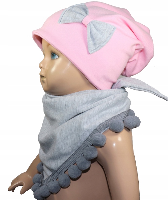 

Czapka i Chusta Komplet Dziewczynka Bawełna 44-56