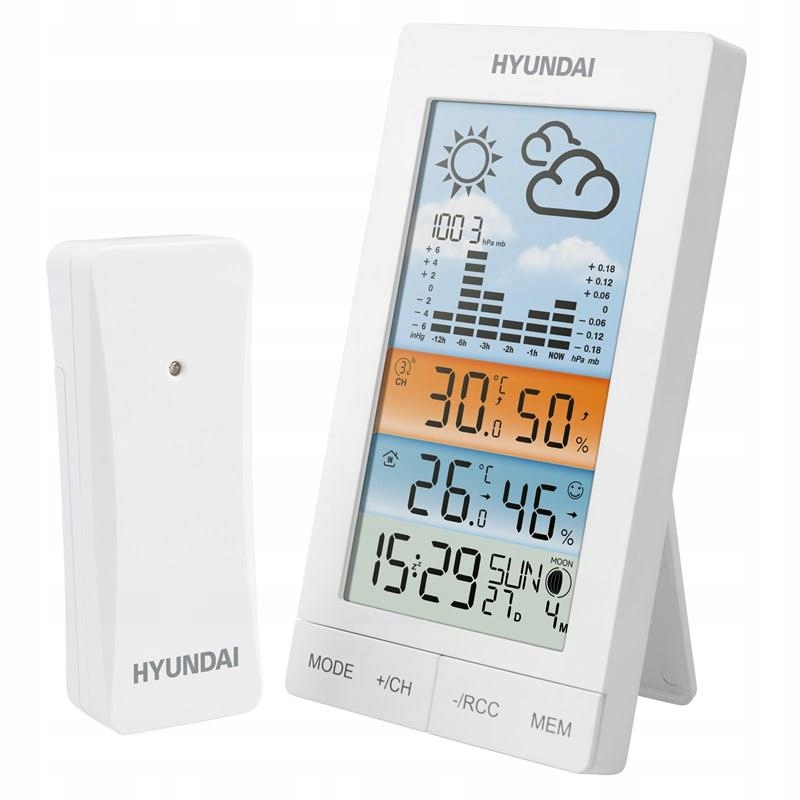 Stacja meteo Hyundai WS2050 biała