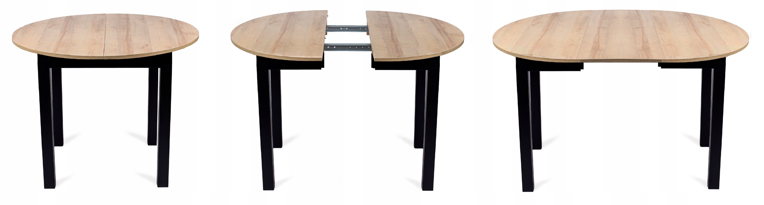 Zestaw Stół Z Krzesłami Rozkładany Okrągły Dąb Riviera Do Salonu Kuchenny Kolor obicia odcienie szarości