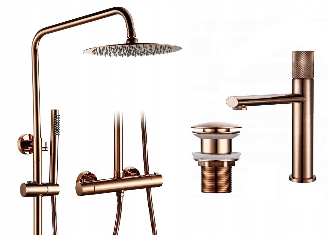 Kúpeľňová batéria Medená Leštička do sprchy Termostat Premium