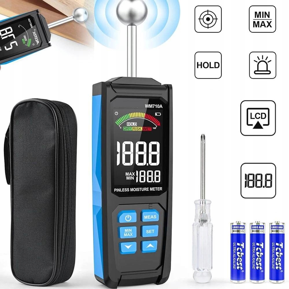 Vlhkoměr Neinvazivní Měřič Vlhkosti Pro Betonu Dřevo 20-40 MM