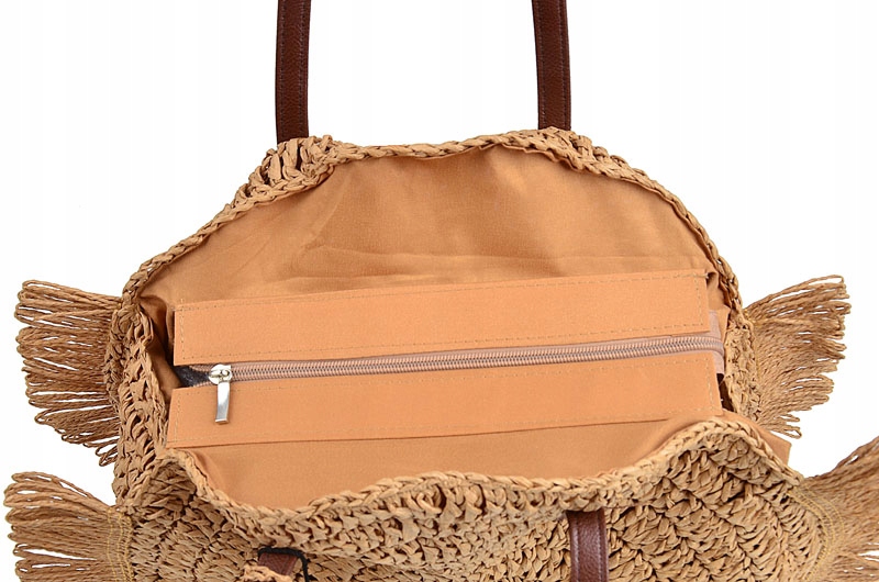 AMALIA TOREBKA damska NA RAMIĘ KOSZYK BOHO ETNO Materiał dominujący słoma