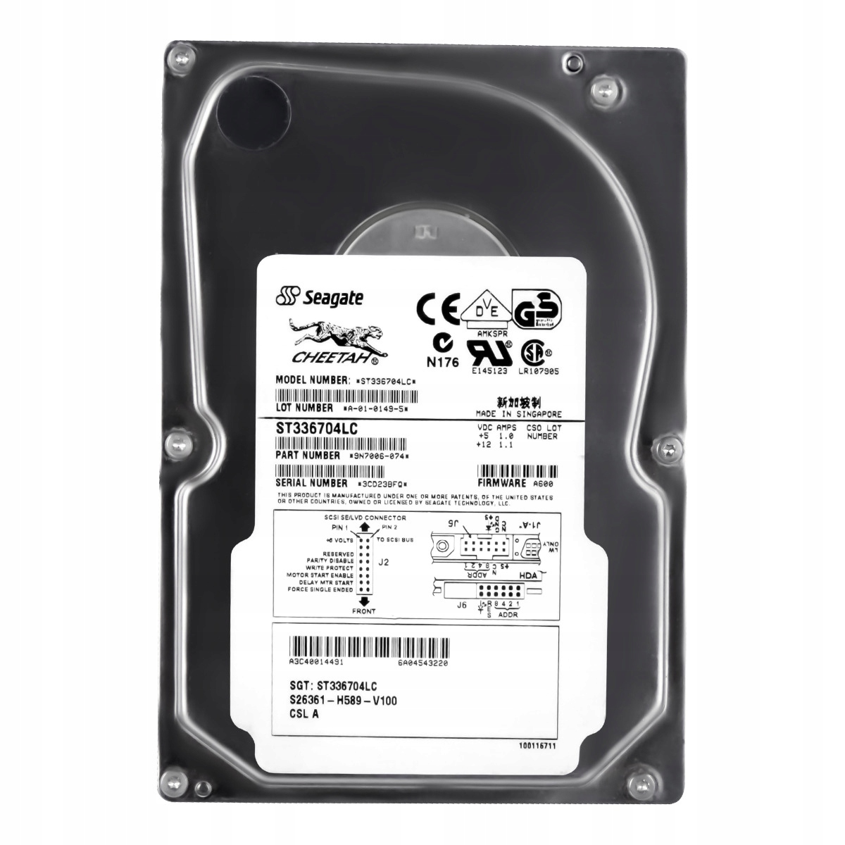 Fujitsu A3C40014491 S26361-H589-V100 36GB 10K 4MB Scsi U160 3.5'' ST336704L