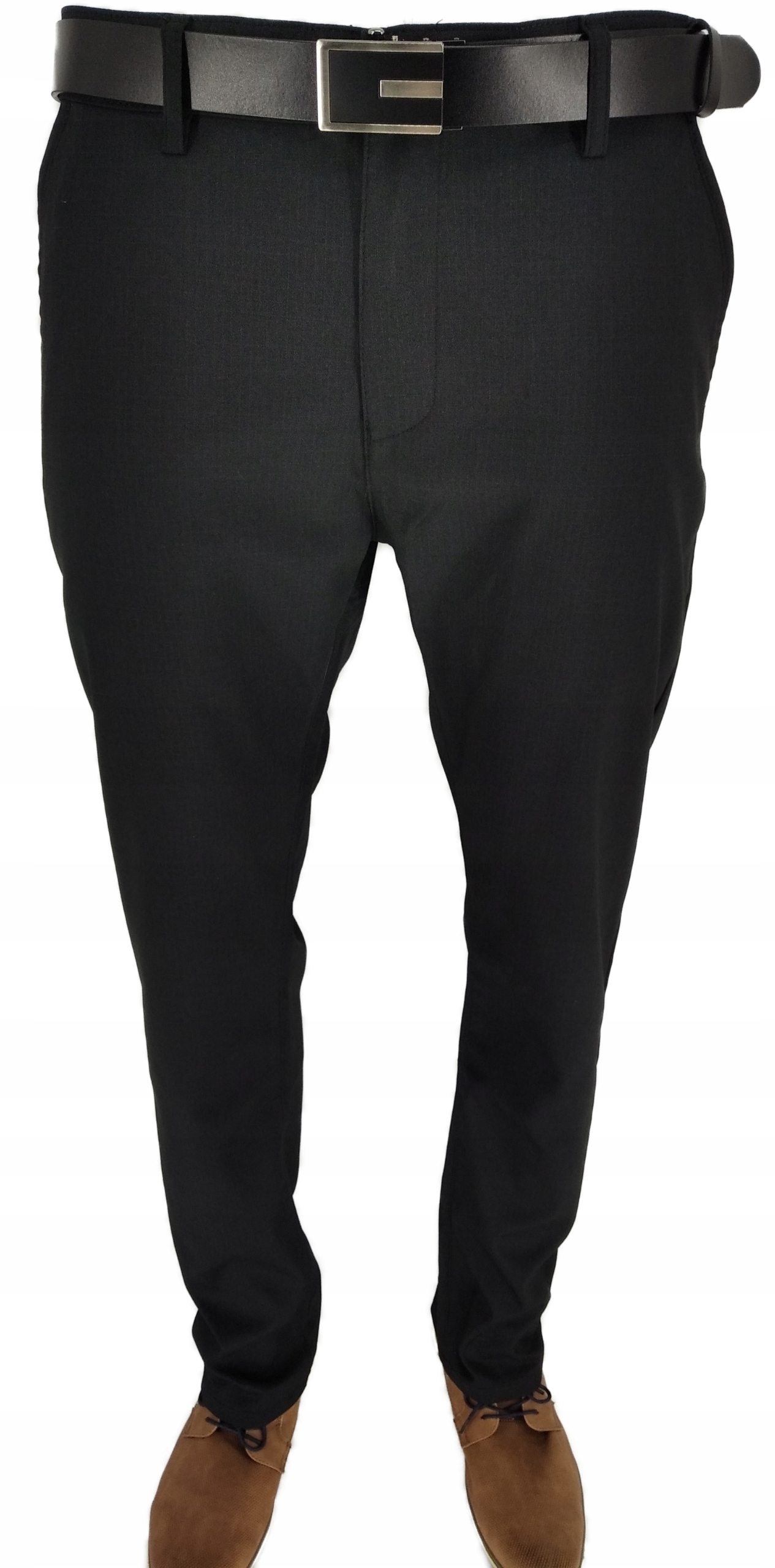 SPODNIE MĘSKIE WIZYTOWE CZARNE W42 112 CM [BM2] Marka inna