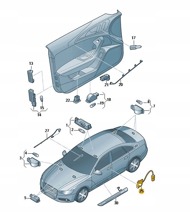 4H0947133B - Освещение наружной ручки AUDI A6 A7 A8 Q7