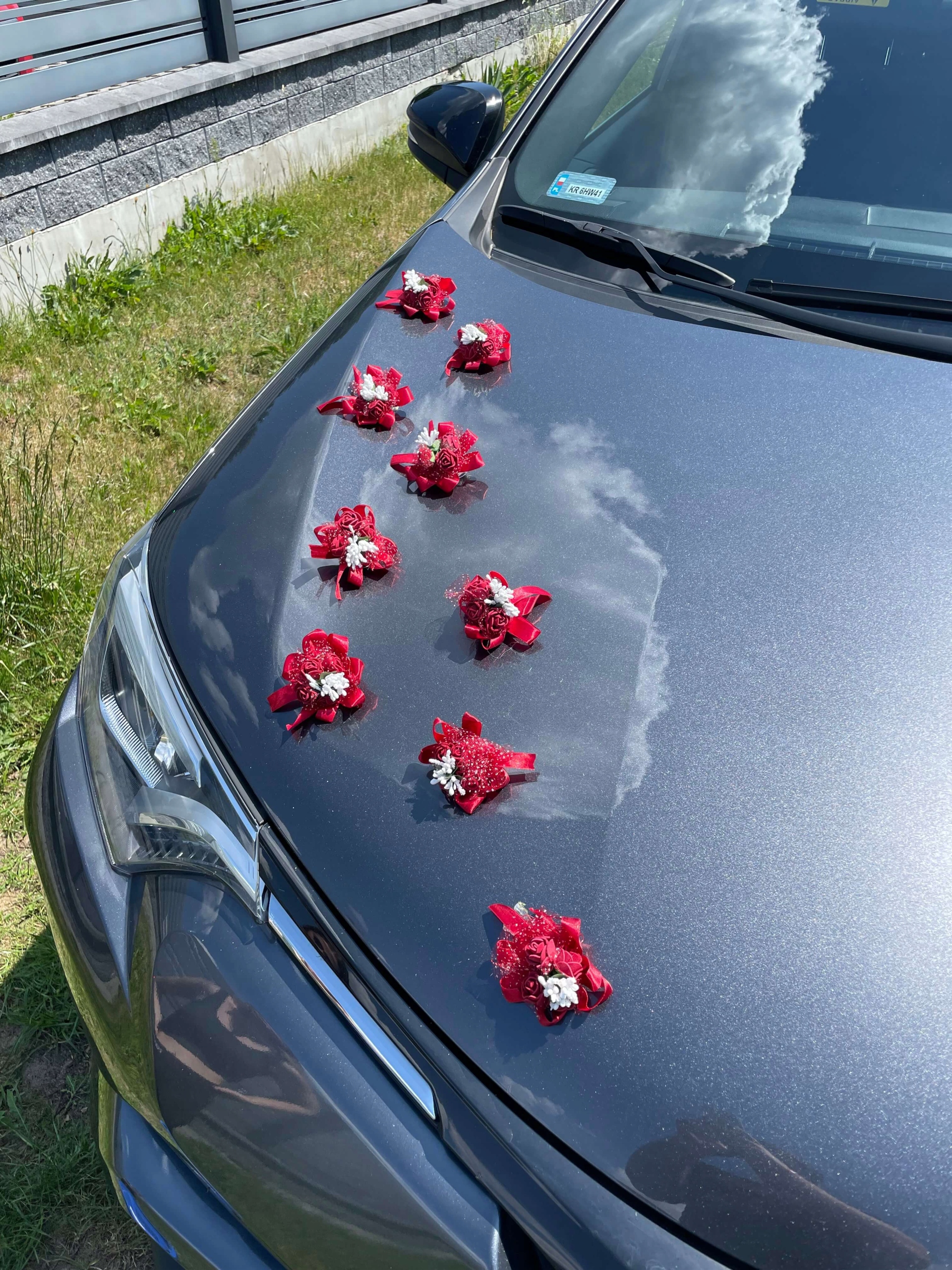 Dekoracja samochodu ozdoba auto ślub kwiaty czerwony EAN (GTIN) 5902021536009