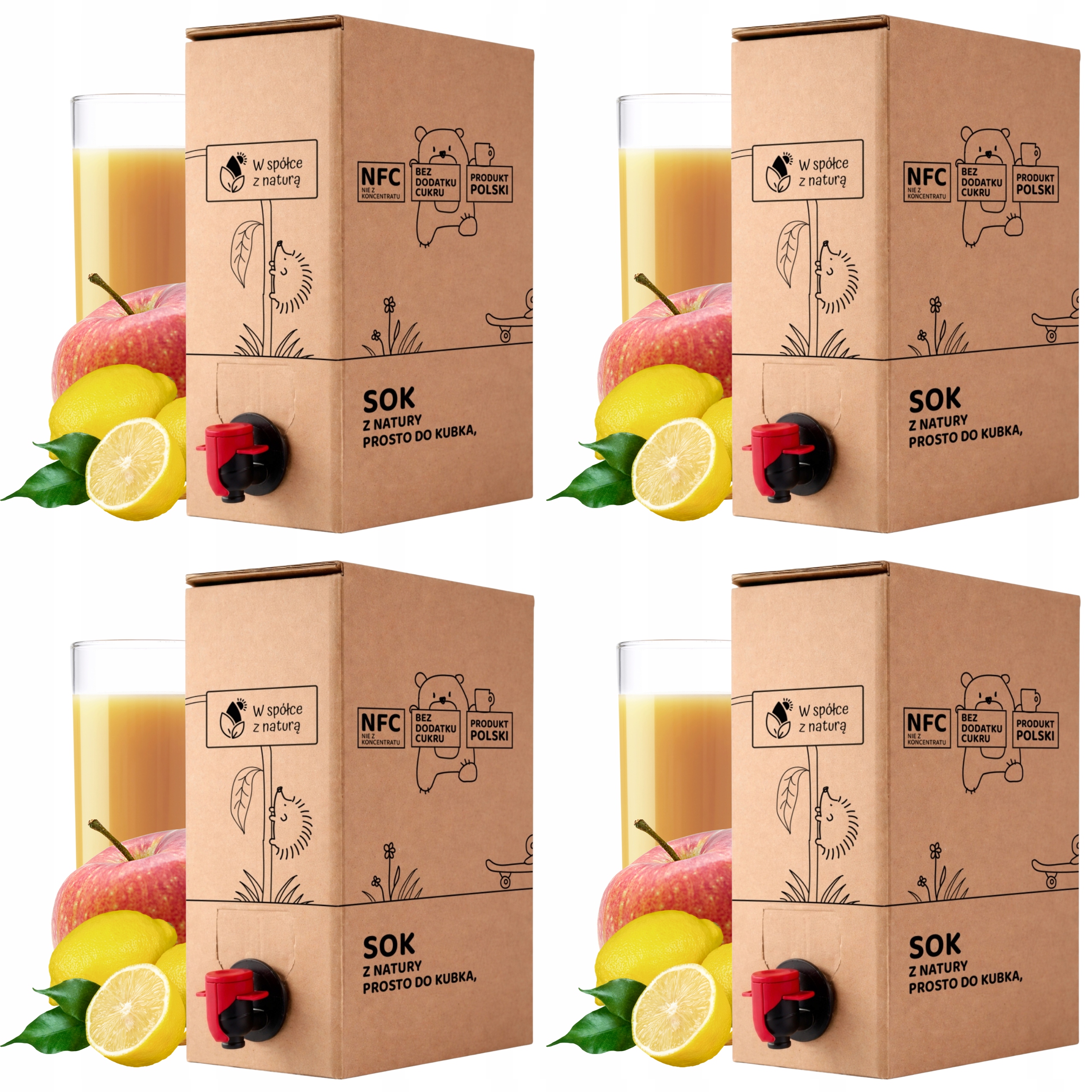 Sok z Jabłek i Cytryn 5l 100% Tłoczony Nfc Sok Jabłko-Cytryna zestaw