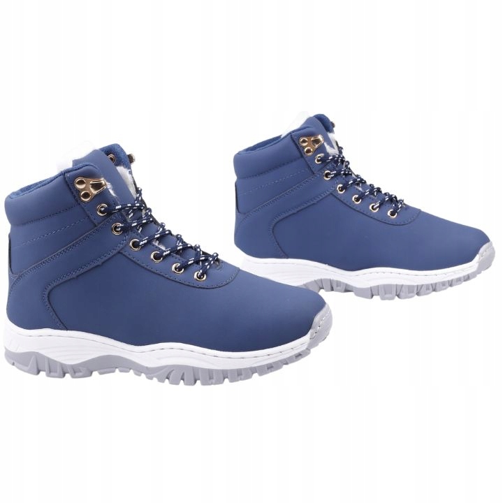 BUTY SPORTOWE DAMSKIE ZIMOWE MOCNO OCIEPLANE ŚNIEGOWCE TRAPERY GRANATOWE Płeć kobieta
