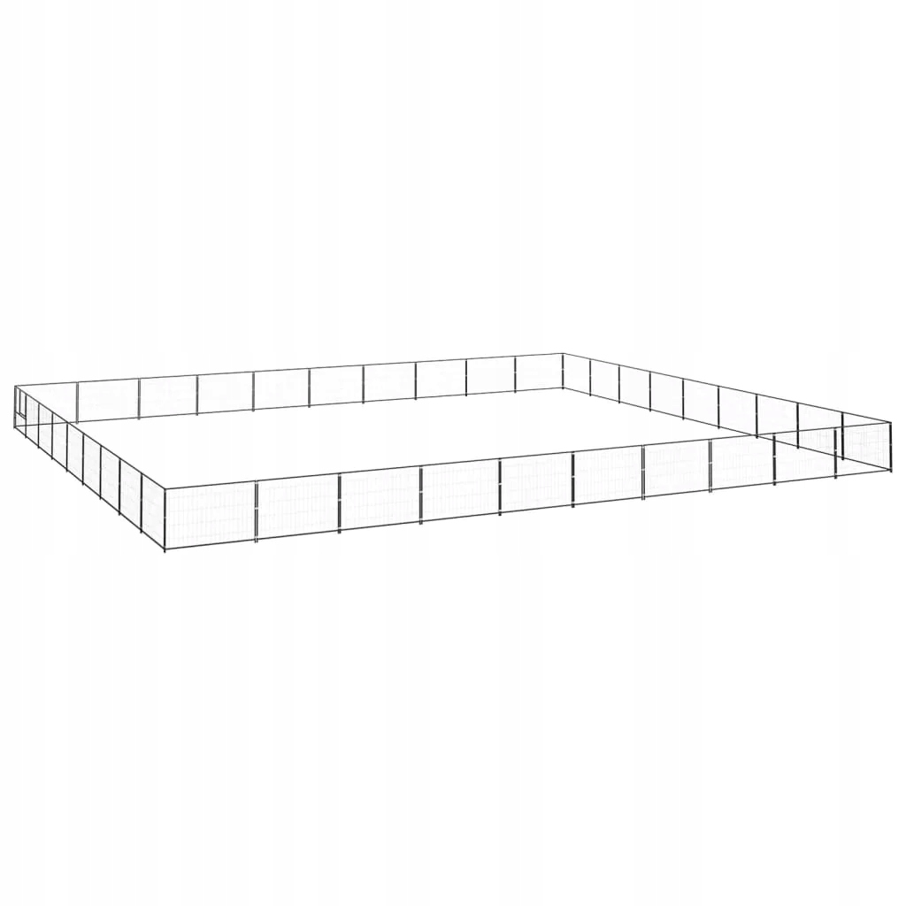Levně Psí kotec černý 90 m² ocel