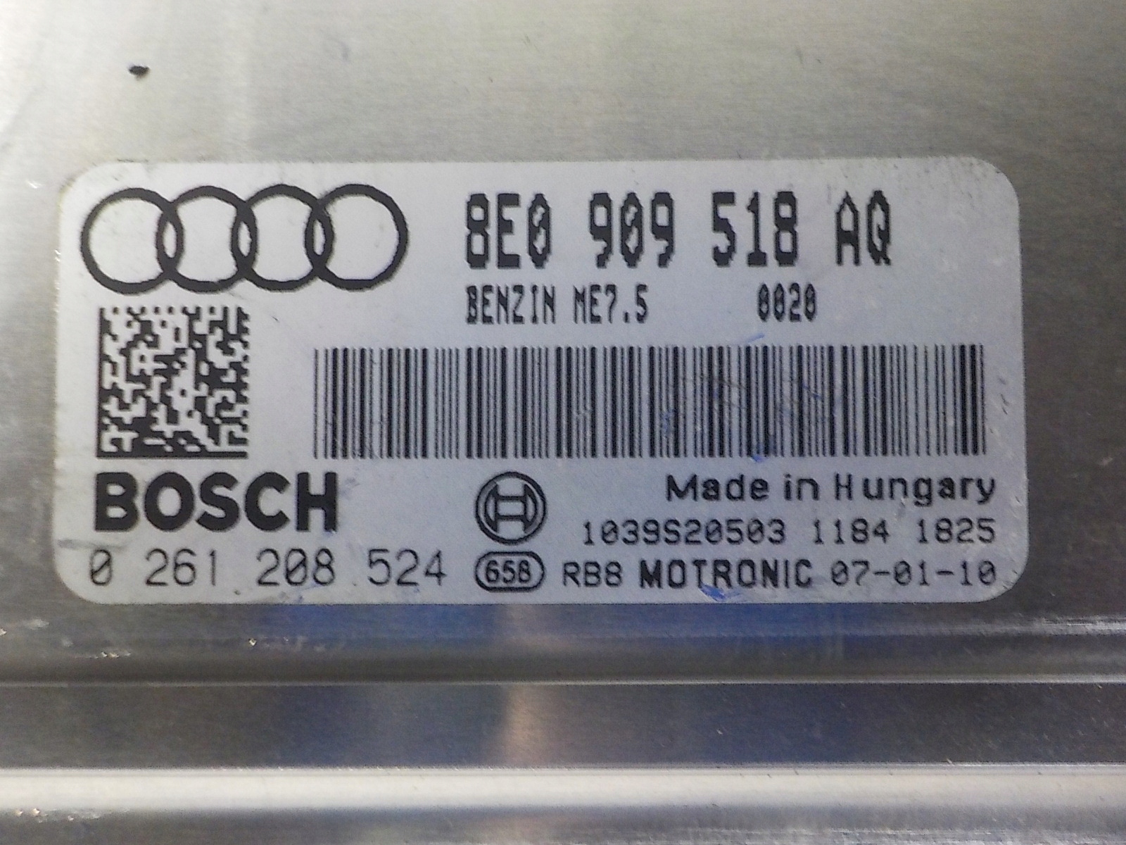 AUDI A4 B6 computer control unit 0261208524 8E0909518AQ