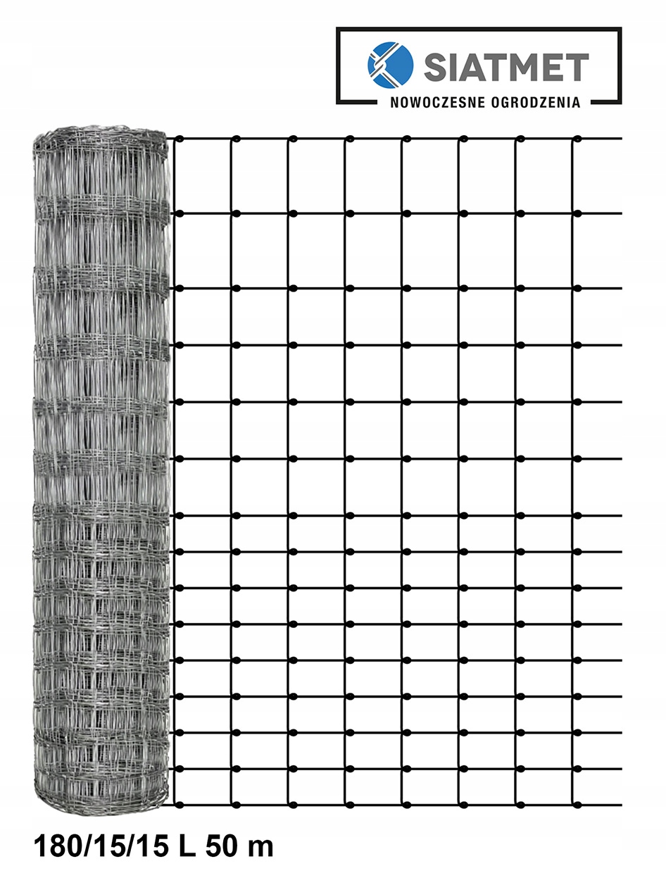 

Siatka ogrodzeniowa leśna 180/15/15 L 50 m +skoble
