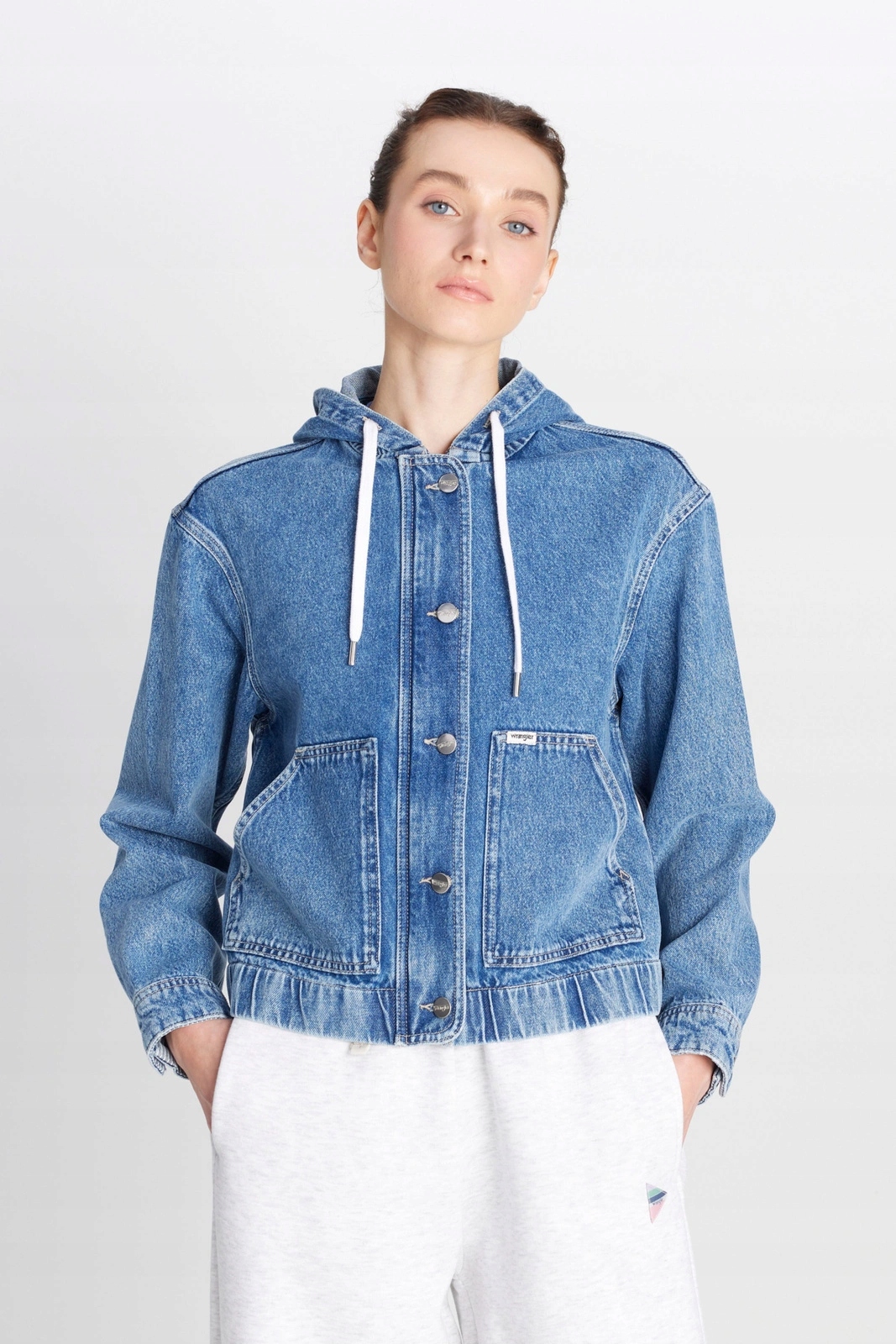 Damska kurtka Wrangler Hooded Jacket MID Indigo 112388681 L