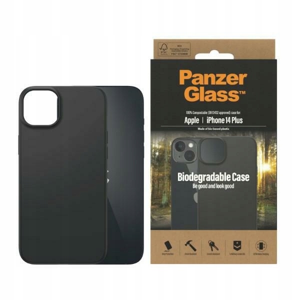 Pouzdro PanzerGlass Biodegradable Case pro Apple iPhone 14 Plus 15 Plus, černé