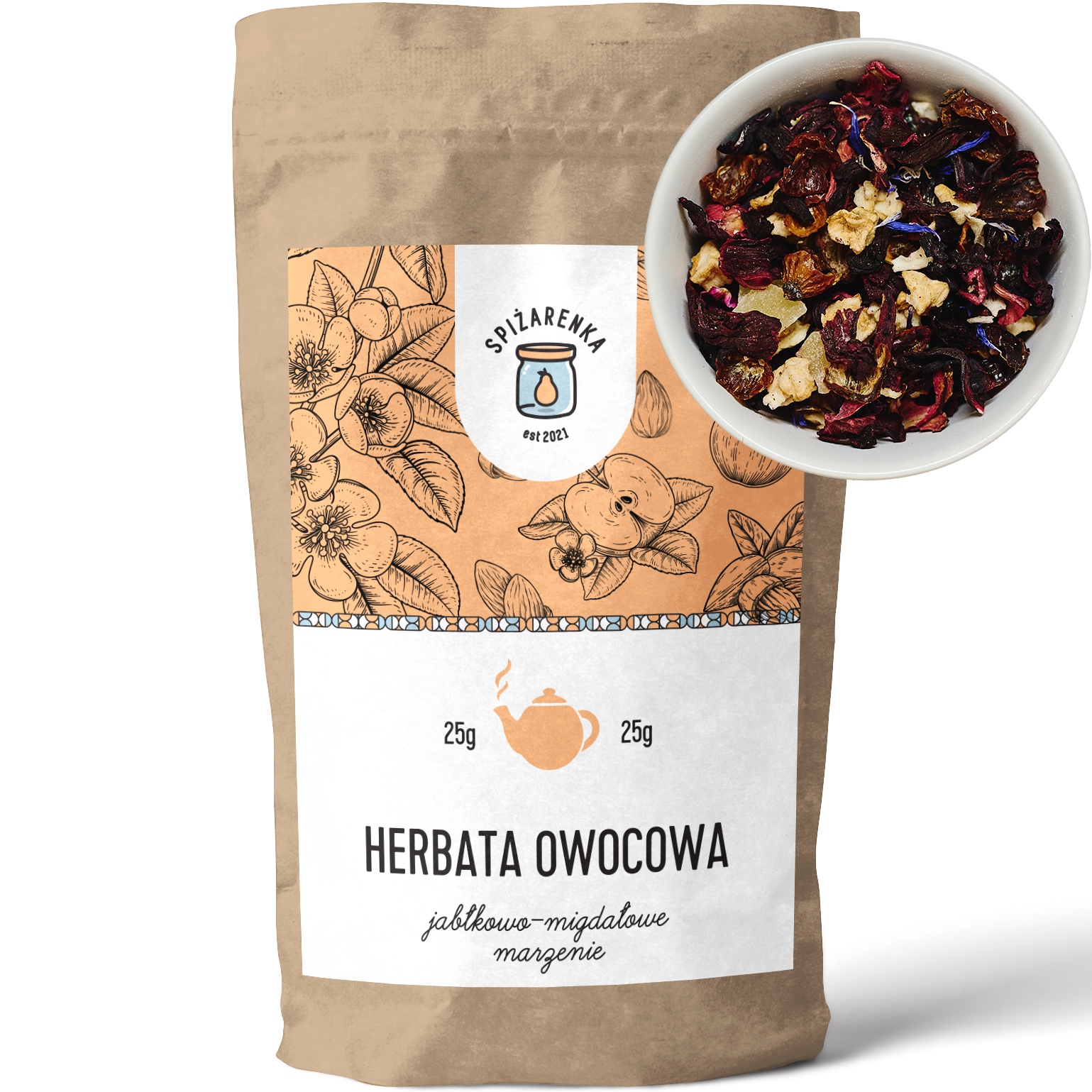 Levně 7 x Čaj Jablečno-mandlový sen Dárek sypaný Spiżarenka