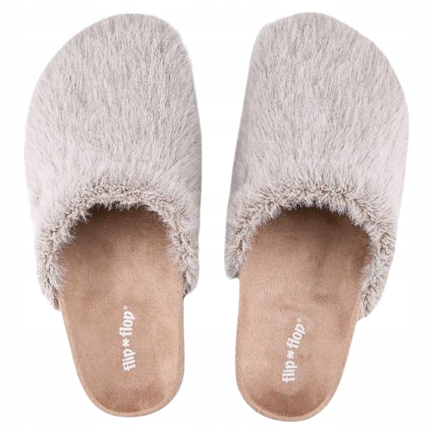 Dámské Papuče Flip Flop Amy béžové kožešinové pantofle teplé domácí vel. 41