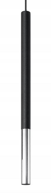 

Czarna lampa wisząca zwis 1xG9 chrom salon tuba
